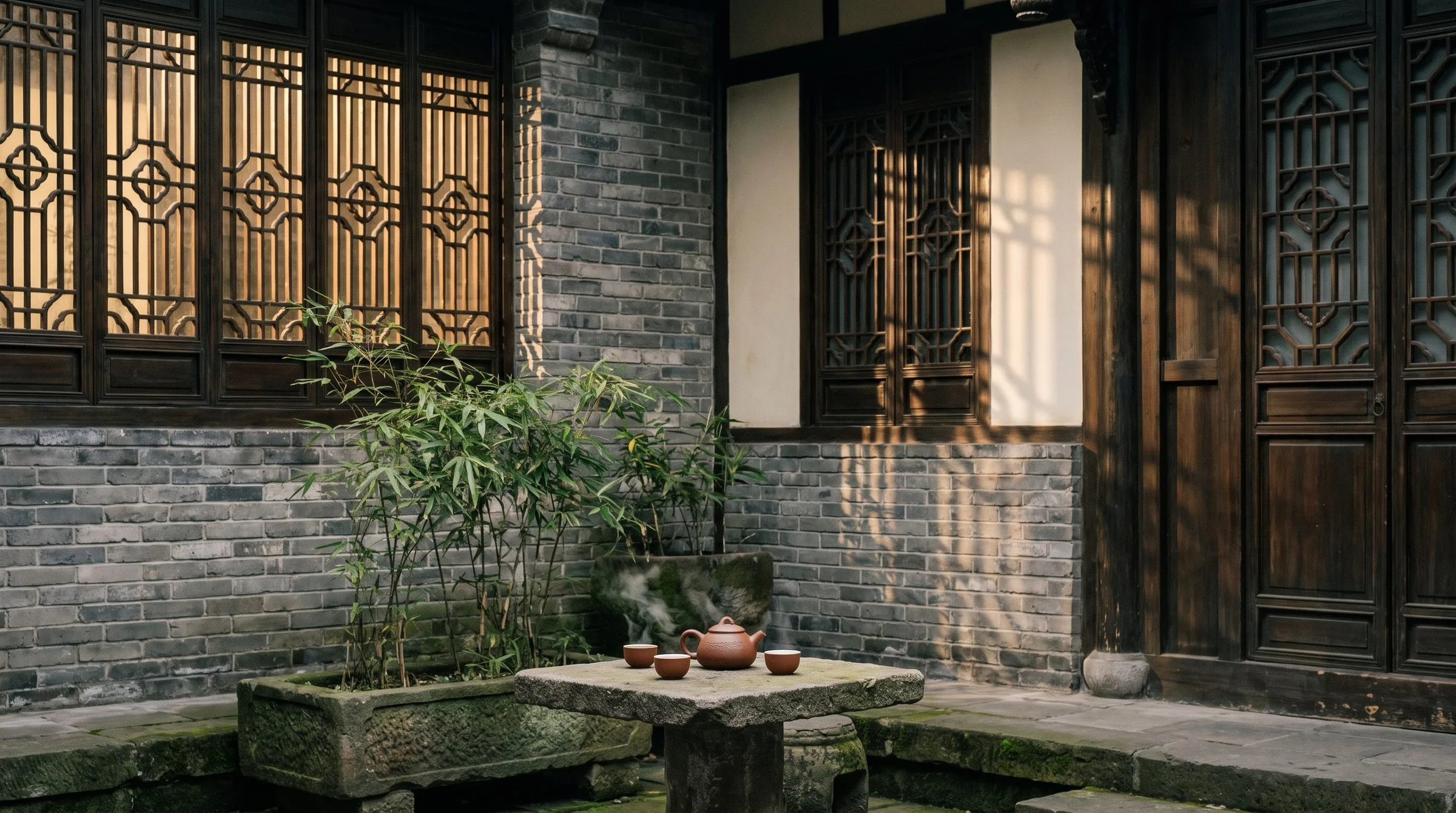 Qing-era courtyard teahouse in Kuanzhai Alley.