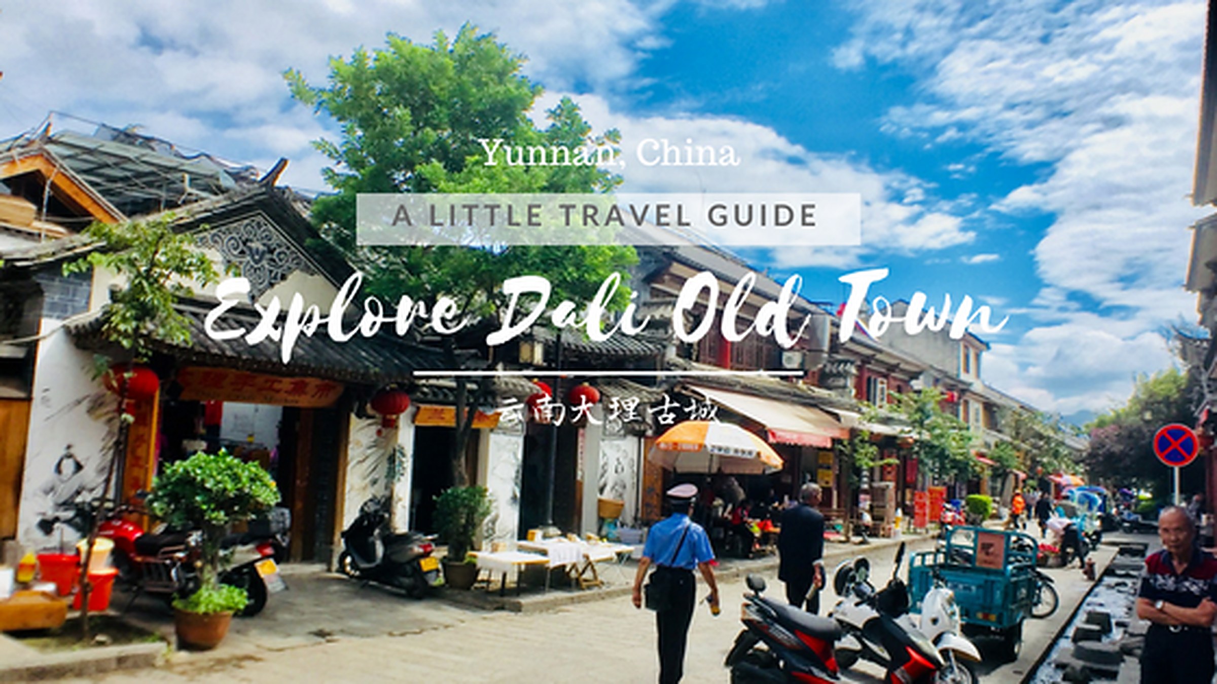 Dali Old Town (大理古城) — a 600-year-old walled town with cobblestone streets, Bai-style architecture, and a lively market scene, built on the south shore of Erhai.