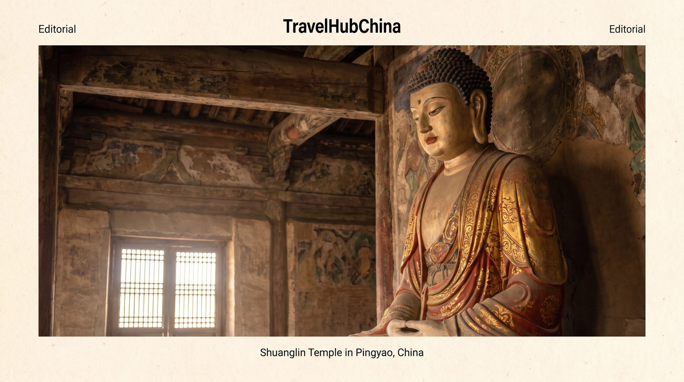 The Shuanglin Temple outside Pingyao, with the painted Buddhist sculptures inside the main hall, including the famous Thousand Buddha Walls from the Ming dynasty